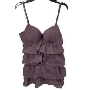 Nature Intimates babydoll Y2k tank top tiered Ruffle 36C Forest fairy fairycore
